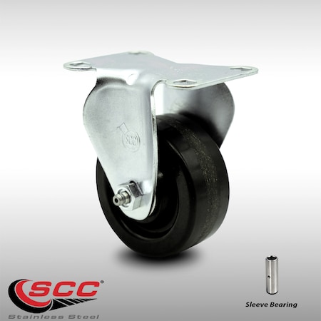 Service Caster 3.5 Inch SS Phenolic Wheel Rigid Top Plate Caster SCC-SS20R3514-PHS